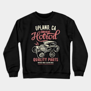 Upland California Retro Hotrod Car Distressed Crewneck Sweatshirt